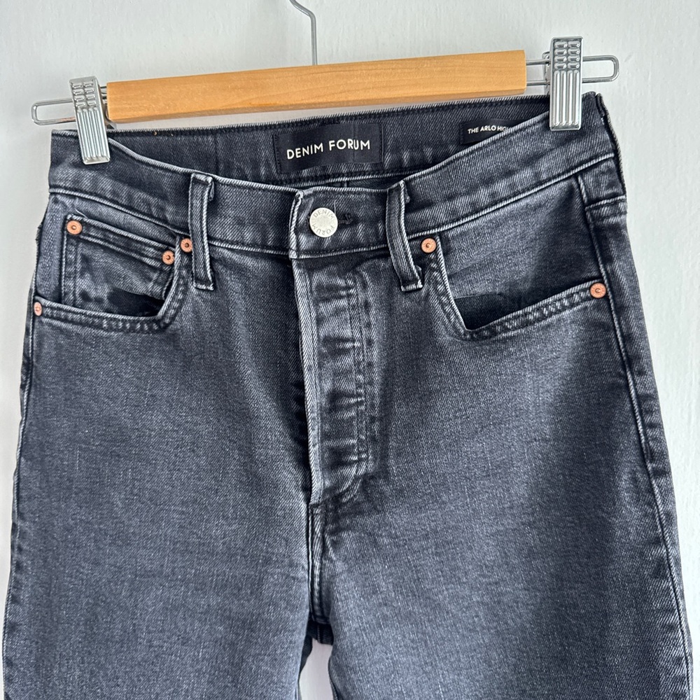 Denim Forum Women's Charcoal High Rise Jeans